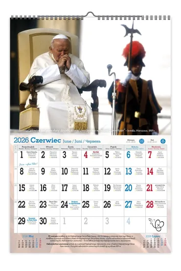 Kalendarz 2026 �cienny A3 V.8 �w. Jan Pawe� II