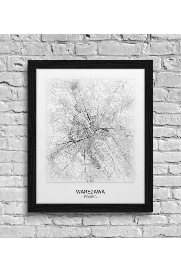 Warszawa - Czarno-bia�a mapa