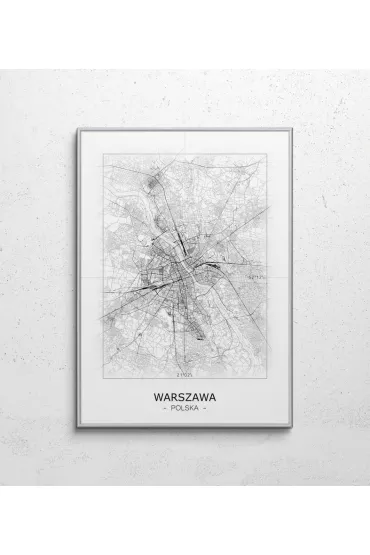Warszawa - Czarno-bia�a mapa