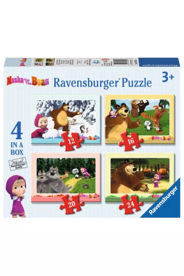 Puzzle 4w1 12+16+20+24 el. Masza i Nied�wied� 070282 Ravensburger