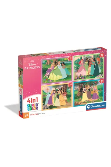 Puzzle 4w1 - SuperColor. Disney Princess (12+16+20+24 el.) Clementoni