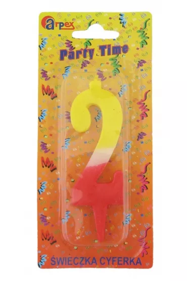 Arpex �wieczki Urodzinowe Party Time Cyfra 2 D9905-2