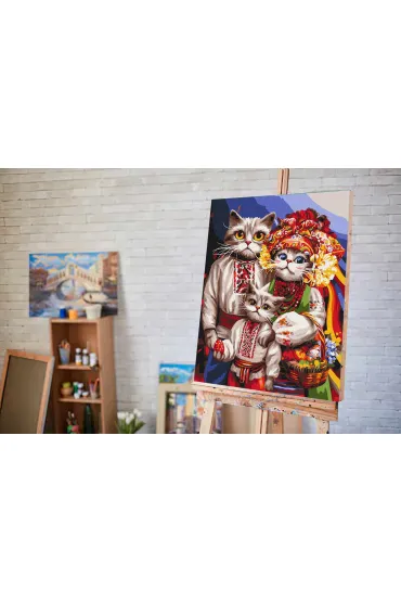 Twoje Hobby Malowanie po numerach - Rodzina kot�w huculskich 40x50cm