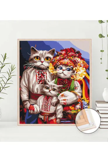 Twoje Hobby Malowanie po numerach - Rodzina kot�w huculskich 40x50cm
