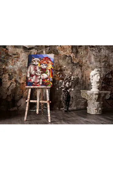 Twoje Hobby Malowanie po numerach - Rodzina kot�w huculskich 40x50cm