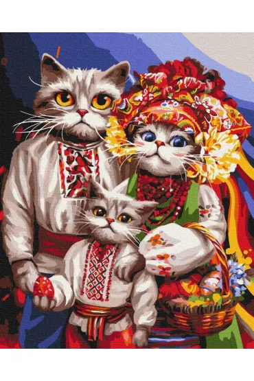 Twoje Hobby Malowanie po numerach - Rodzina kot�w huculskich 40x50cm