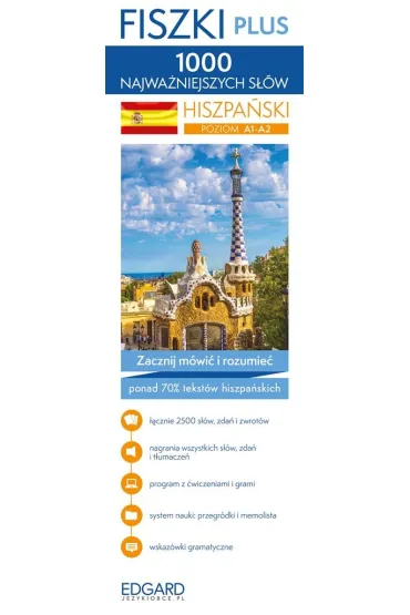 Fiszki plus. Hiszpa�ski. 1000 najwa�niejszych s��w. Poziom A1-A2