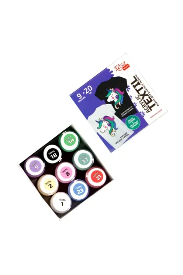 Rosa Farby do tkanin Unicorn 20ml 9 kolor�w 180 ml