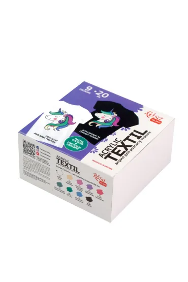 Rosa Farby do tkanin Unicorn 20ml 9 kolor�w 180 ml