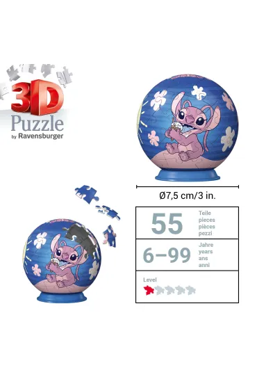 Puzzle Kula 54 el. 3D Stitch 2 Ravensburger