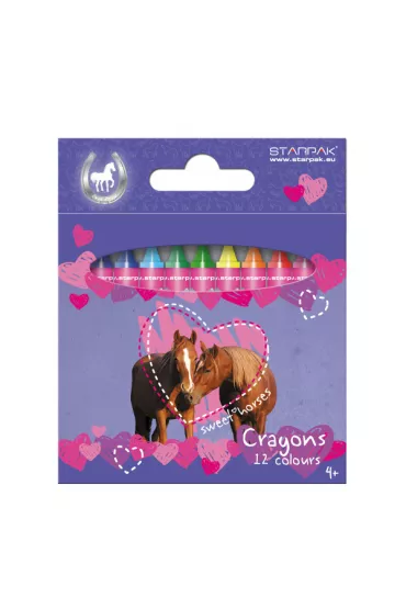 Starpak Kredki woskowe Horses 12 szt.