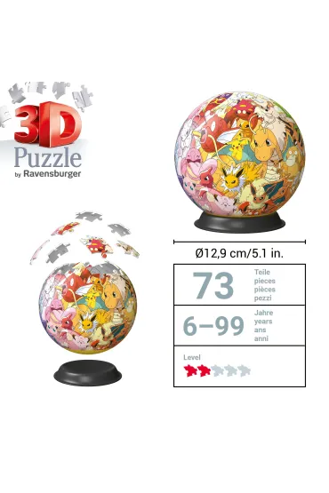 Puzzle Kula 72 el. 3D Pokemon Ravensburger