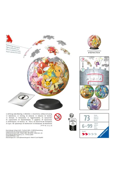 Puzzle Kula 72 el. 3D Pokemon Ravensburger