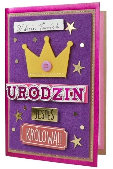 Kukartka Karnet B6 Urodziny kr�lowa FR-008