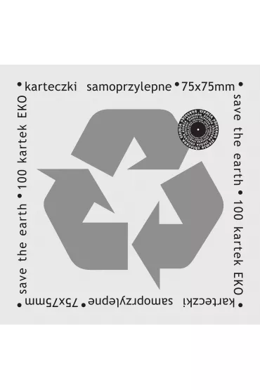 Ziemia Obiecana Karteczki samoprzylepne eko bia�e 75x75 mm 100 kartek