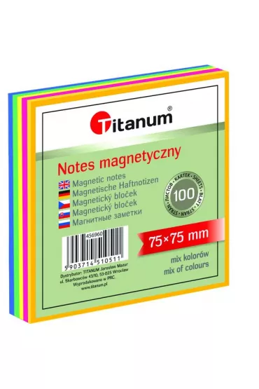 Titanum Notes elektorstatyczny 75x75mm 100 kartek