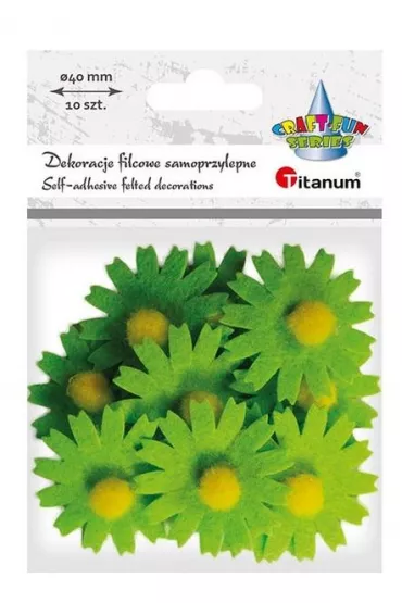 Titanum Filcowe dekoracje 3D kwiaty zielone 10 szt.