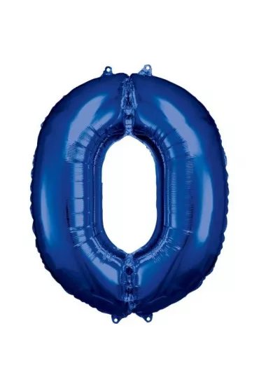 Amscan Balon foliowy cyfra 0 niebieska 70x86cm