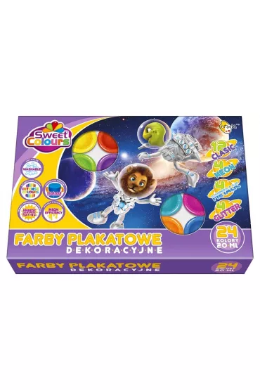 Sweet colours Farby plakatowe dekoracyjne 24 x 20 ml
