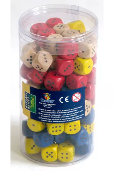 Ko�ci do gry drewniane 16 mm 100 szt. MIX KOLOR�W NG