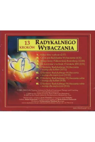 Audiobook 13 krok�w do Radykalnego Wybaczania - p�yta CD - Colin Tipping