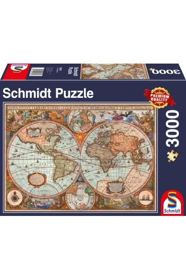 Puzzle 3000 el. Staro�ytna mapa �wiata Schmidt