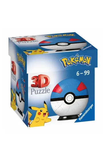 Puzzle 54 el. 3D Kula Pokemon niebieska Ravensburger