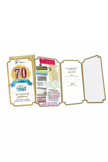 Kukartka Karnet Urodziny 70