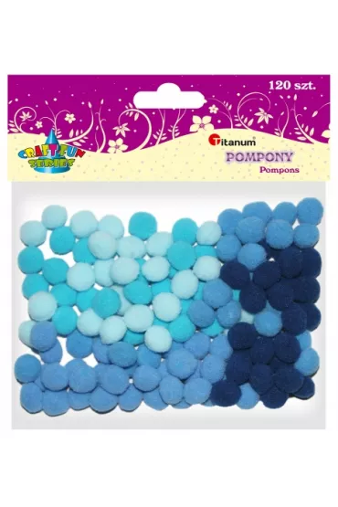 Hasta Pompony poliestrowe niebieski 10 mm