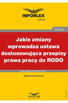 eBook Jakie zmiany wprowadza ustawa dostosowujca przepisy prawa pracy do RODO pdf