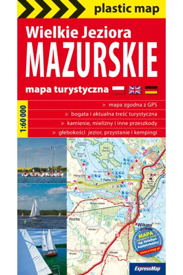 Plastic map Wielkie Jeziora Mazurskie mapa