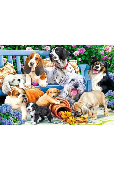 Puzzle 1000 el. Psy w ogrodzie Trefl