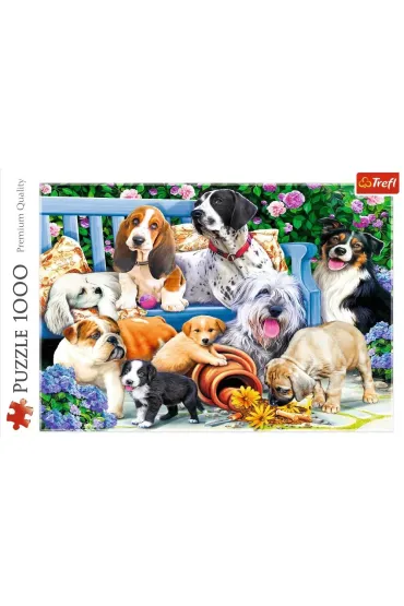Puzzle 1000 el. Psy w ogrodzie Trefl