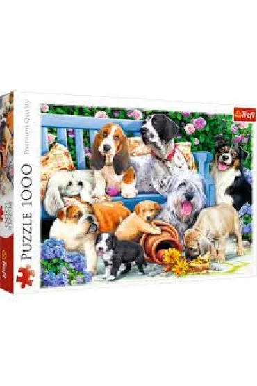 Puzzle 1000 el. Psy w ogrodzie Trefl