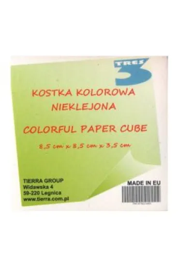 Tierra Group Kostka kolorowa nieklejona 8,5cm x 8,5cm x 3,5cm