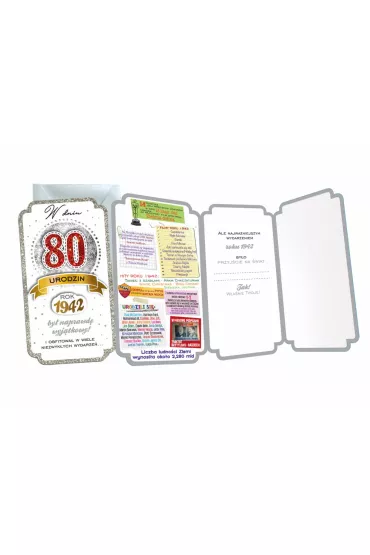 Kukartka Karnet PM-207 Urodziny 80