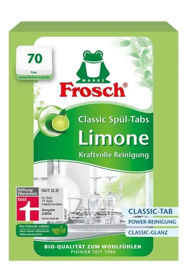 Frosch Tabletki do zmywarek Classic limonkowe (uszkodzone opakowanie) 70 szt.