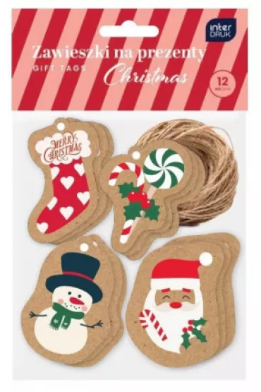 Interdruk Zawieszki na prezenty kraft kszta�.Christmas