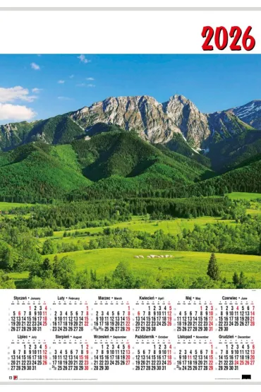 Kalendarz �cienny 2019 Polska - Plakat Polski