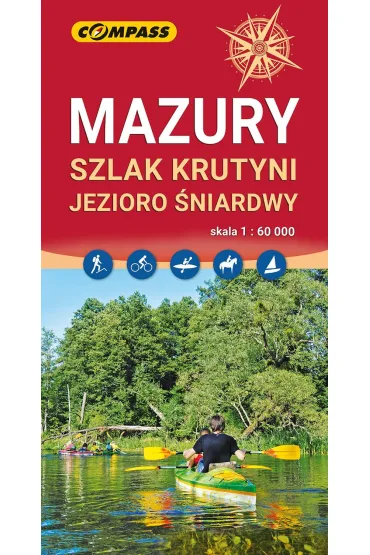 Mazury, Szlak Krutyni, Jezioro �niardwy. Mapa turystyczna w skali 1: 60 000