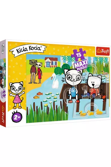 Puzzle maxi 15 el. Kicia Kocia nad jeziorem Trefl