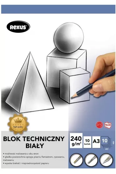 Beniamin Blok techniczny A3 Premium biay 10 kartek