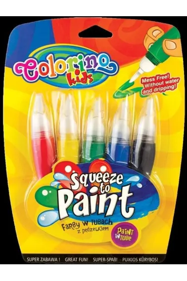 Patio Farby w tubach z p�dzelkiem Colorino Kids 5 kolor�w