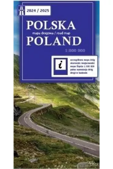 Polska mapa drogowa 2024/2025 1:800 000