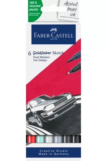 Faber-Castell Pisak dwustronny Goldfaber Sketch car design 6 szt.