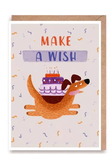 Cardie Kartka urodzinowa Pies Make a wish