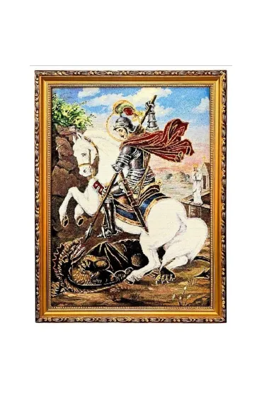 Obraz Haftowany �w. Jerzy 42/32cm