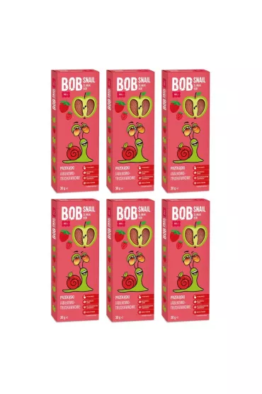 Bob Snail Przekska jabko-truskawkowa z owocw bez dodatku cukru Zestaw 6 x 30 g
