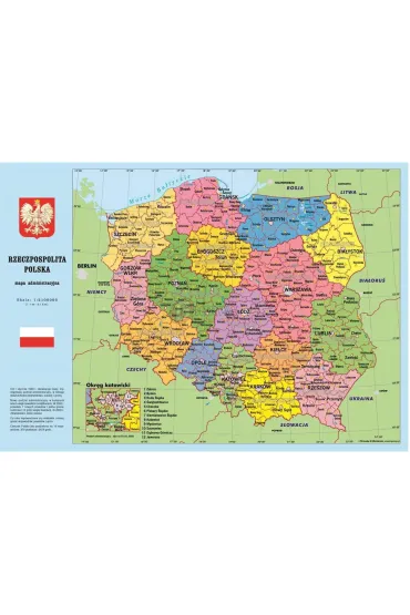 Kreska Szkolny podk�ad na biurko. Administracyjna mapa Polski