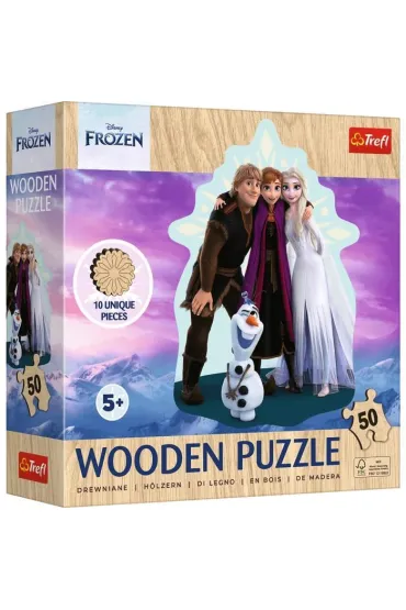 Pakiet: Kraina Lodu. Kolorowanka z naklejkami, Puzzle drewniane 50 el. Ulubiona Kraina Lodu, Czarny Piotru� i Memory. Frozen 2